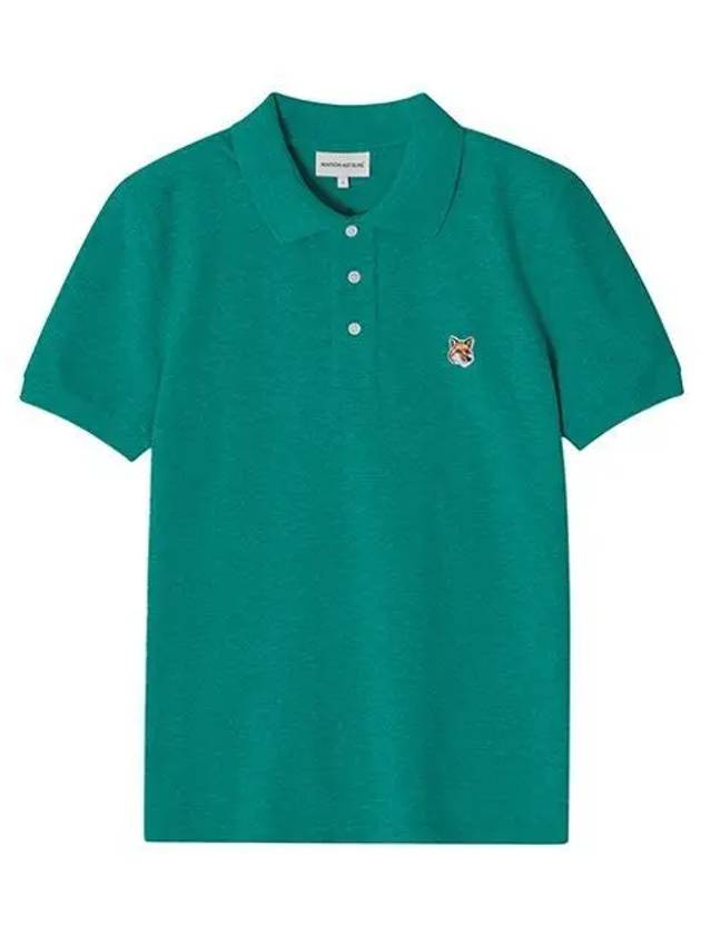 Fox Head Patch Cotton Polo Shirt Green - MAISON KITSUNE - BALAAN 2