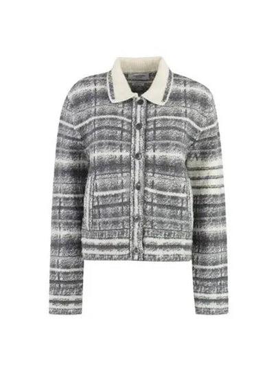 Tartan Check 4 Bar Cardigan Grey - THOM BROWNE - BALAAN 2