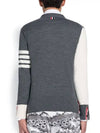 Men's Sustainable Classic Diagonal Wool Cardigan Tonal Grey - THOM BROWNE - BALAAN 5