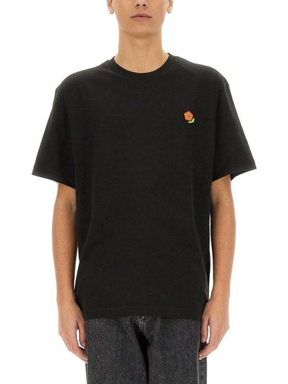 Pop Embroidered Cotton Short Sleeve T-Shirt Black - KENZO - BALAAN 2