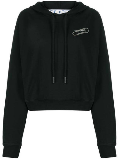 Women's Clip Crop Hoodie Black - OFF WHITE - BALAAN 1