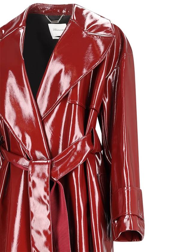 PATENT TRENCH COAT WITH BELT - BLUMARINE - BALAAN 3