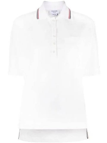 long sleeve t-shirt FTU419A00572 100 WHITE - THOM BROWNE - BALAAN 1