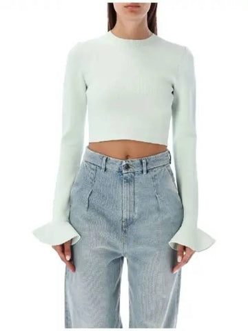 Cropped ruffle crew neck long sleeve top 270169 - JW ANDERSON - BALAAN 1