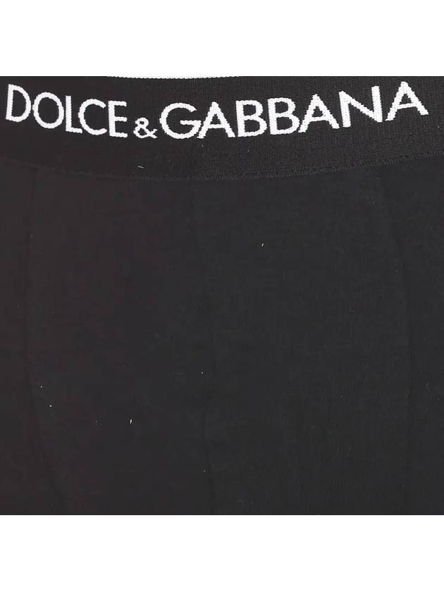 Men's Logo Waistband Cotton Briefs 2 Pack Black - DOLCE&GABBANA - BALAAN 3