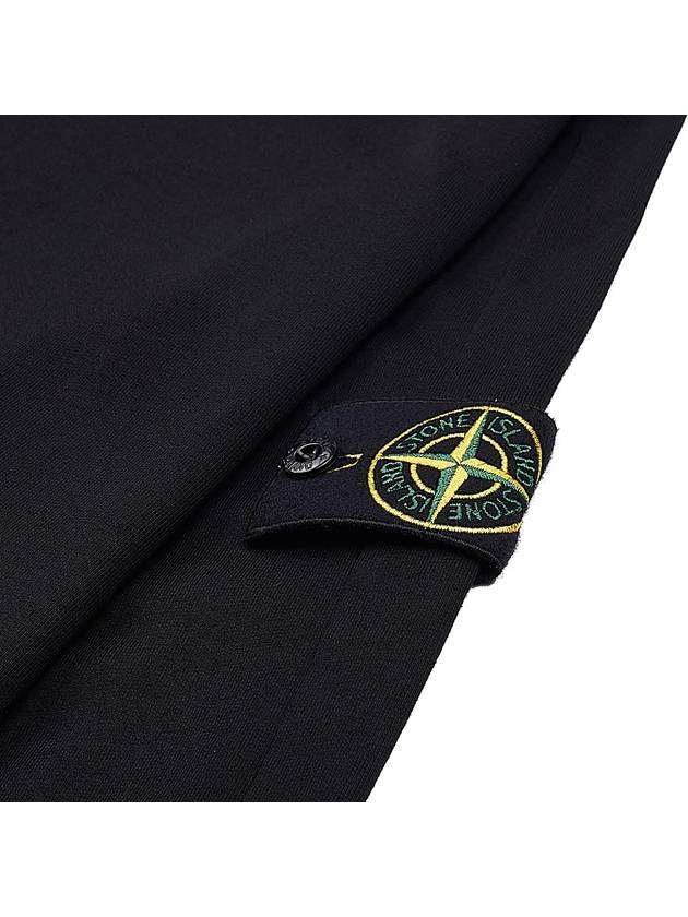 Logo Patch Crew Neck Cotton Sweatshirt Black - STONE ISLAND - BALAAN 5