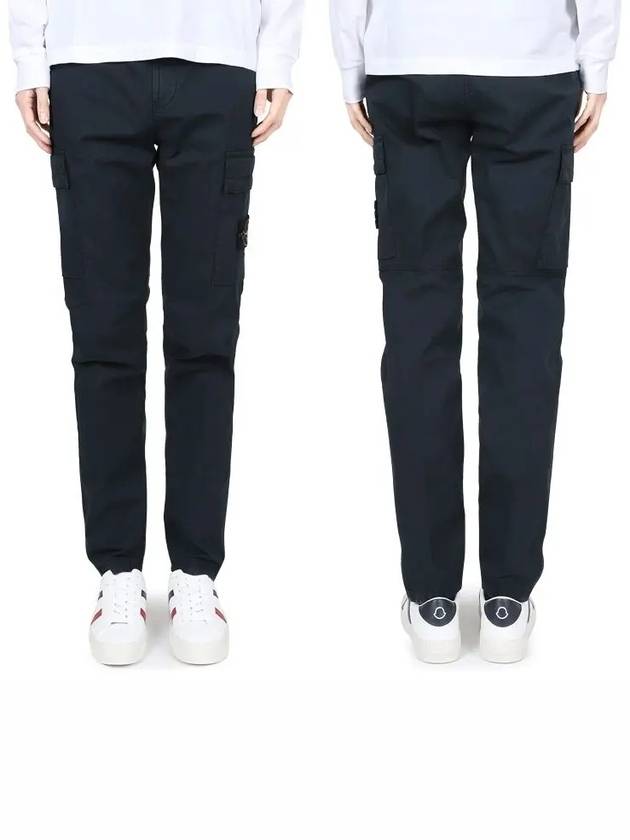 Supima Cotton Twill Stretch Straight Pants Navy - STONE ISLAND - BALAAN 2