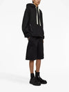 Two Side Zip Pockets Technical Cotton Hoodie Black - JIL SANDER - BALAAN 4