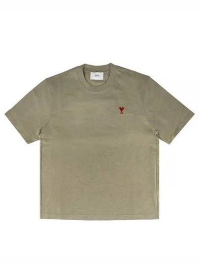 Small Heart Logo Boxy Fit Short Sleeve T-Shirt Heather Sage - AMI - BALAAN 2