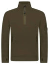 Diagonal Raised Fleece Half Zipped Sweatshirt Green - CP COMPANY - BALAAN 1