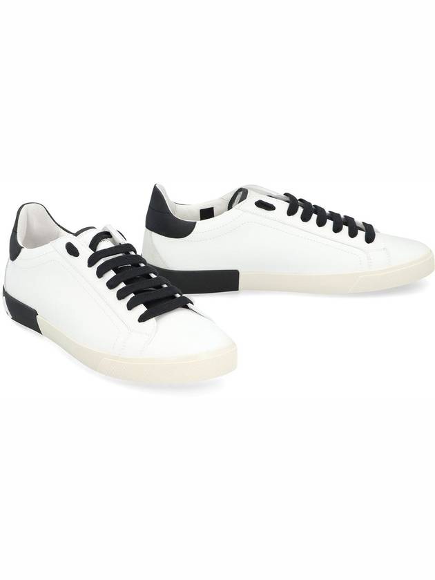 Calfskin Portofino Vintage Sneakers White Black - DOLCE&GABBANA - BALAAN 4