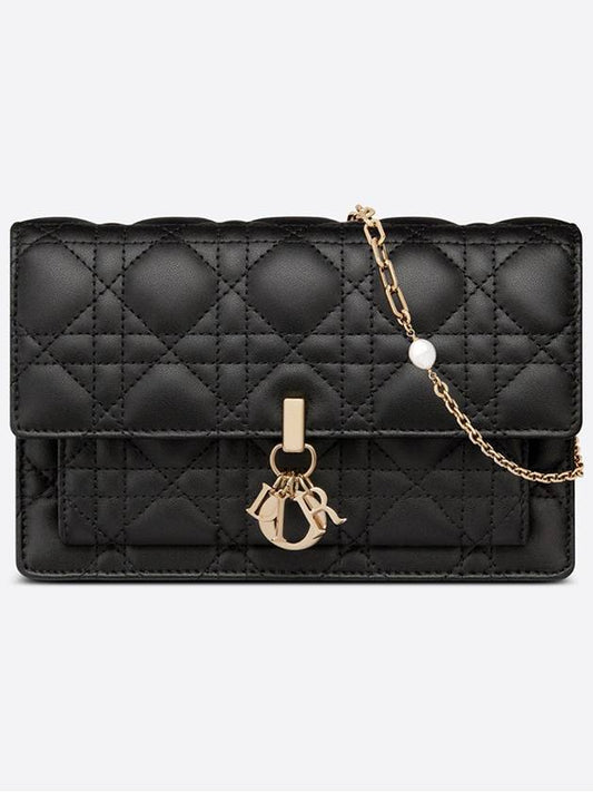 Lady Chain Canage Lambskin Pouch Bag Black - DIOR - BALAAN 2