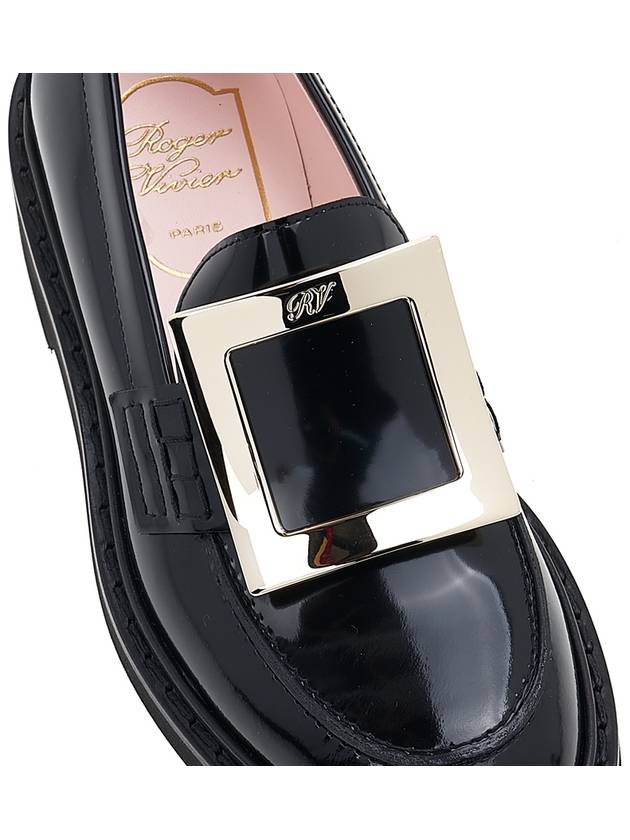 Viv' Rangers Metal Buckle Leather Loafers Black - ROGER VIVIER - BALAAN.