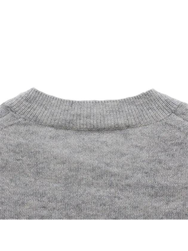 Face Patch Crop Cardigan Light Grey Melange - ACNE STUDIOS - BALAAN 8