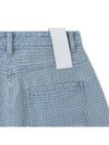 Damaged Striped Denim Short Light Blue - NOIRER FOR WOMEN - BALAAN 6