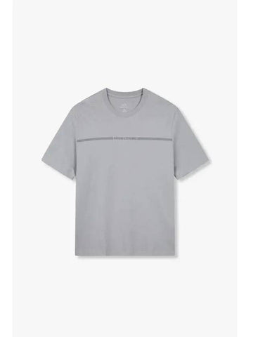 Men s Taping Line Crew Neck T Shirt Gray - ARMANI EXCHANGE - BALAAN 1