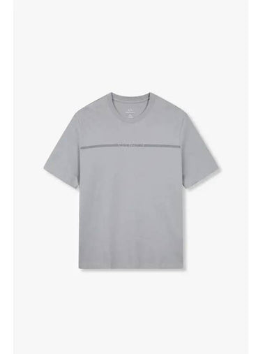 Men s Taping Line Crew Neck T Shirt Gray - ARMANI EXCHANGE - BALAAN 1