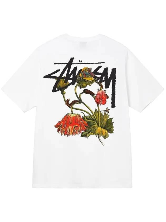 Withered Flower Short Sleeve T-Shirt White - STUSSY - BALAAN 1