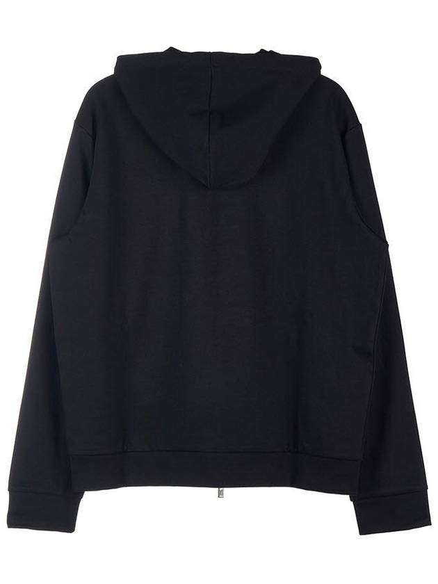 Men's Logo Hooded Zip-Up Black - EMPORIO ARMANI - BALAAN.