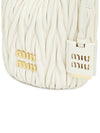 Matelasse Nappa Leather Bucket Bag White - MIU MIU - BALAAN 8