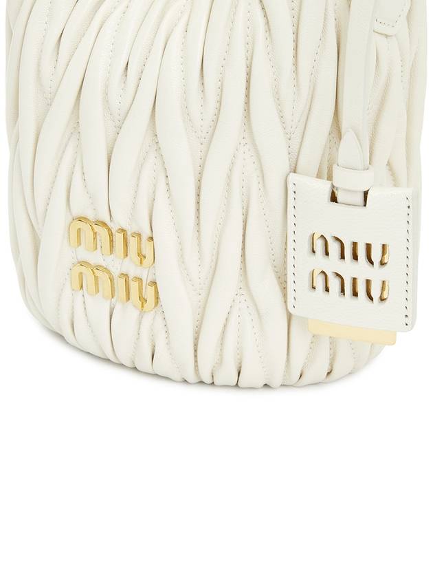 Matelasse Nappa Leather Bucket Bag White - MIU MIU - BALAAN 8