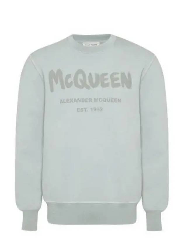 Men's Logo Graffiti Sweatshirt Dove Grey - ALEXANDER MCQUEEN - BALAAN 2