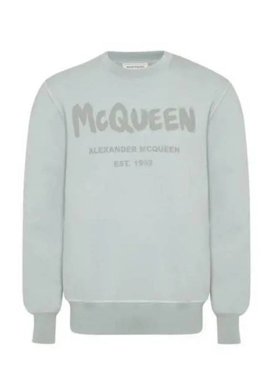 Men's Logo Graffiti Sweatshirt Dove Grey - ALEXANDER MCQUEEN - BALAAN 2