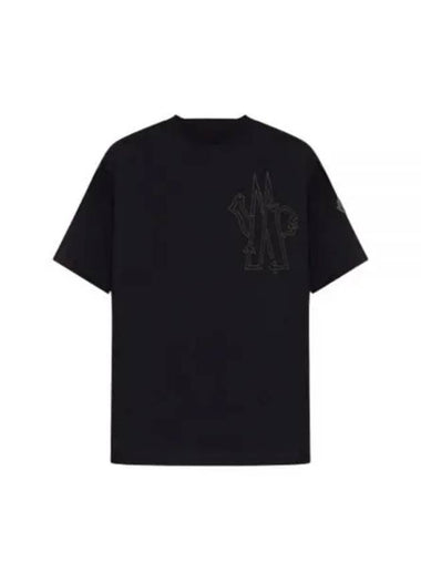 8C00021 899YU 999 Logo Embroidered Short Sleeve TShirt - MONCLER - BALAAN 1