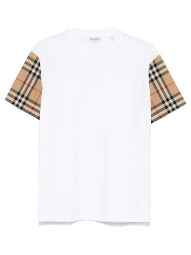 Check Pattern Short Sleeve T-Shirt White - BURBERRY - BALAAN 1