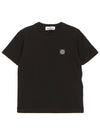 Kids 30/1 Cotton Jersey Short Sleeve T-Shirt Black - STONE ISLAND - BALAAN 2