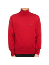 Men's Embroidered Logo Knit Turtleneck Red - VIVIENNE WESTWOOD - BALAAN 1