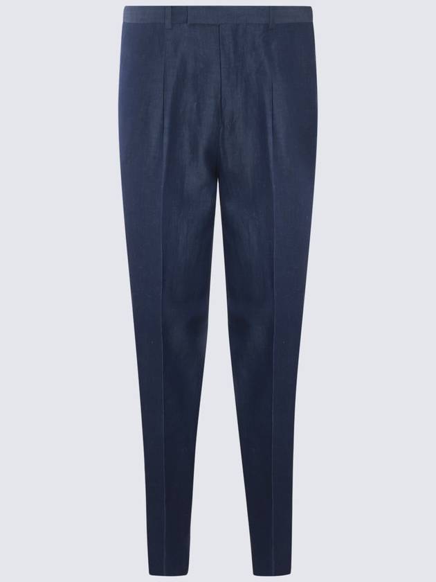 Zegna Blue Cotton Pants - ERMENEGILDO ZEGNA - BALAAN 1