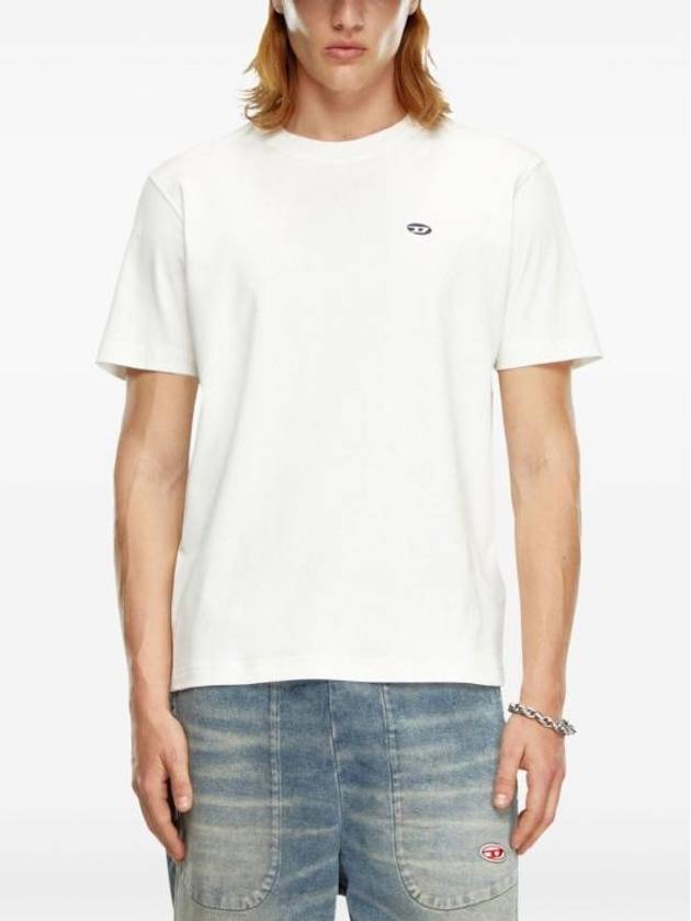 Oval D Patch Short Sleeve T-Shirt White - DIESEL - BALAAN 3