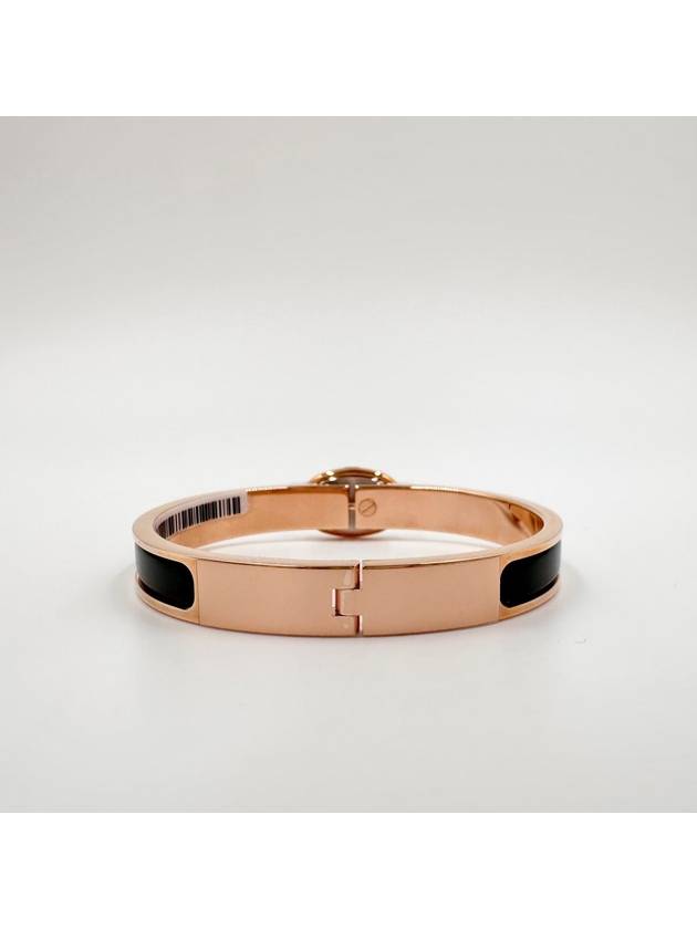 Mini Clic Chaine D'Ancre Bracelet Noir Rose Gold - HERMES - BALAAN 10