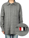 Downfield Super 120 Count Twill Shirt Jacket Medium Gray - THOM BROWNE - BALAAN.