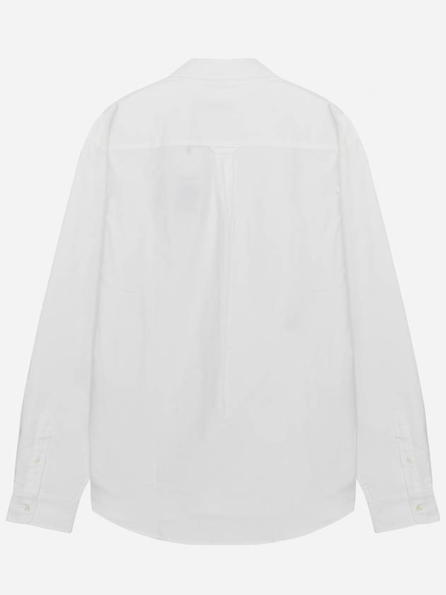 Men's Tricolor Fox Patch Cotton Long Sleeve Shirt White - MAISON KITSUNE - BALAAN 6