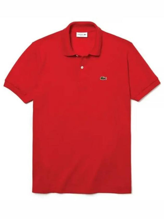 Men's Logo Classic Fit Cotton Short Sleeve Polo Shirt Red - LACOSTE - BALAAN 2