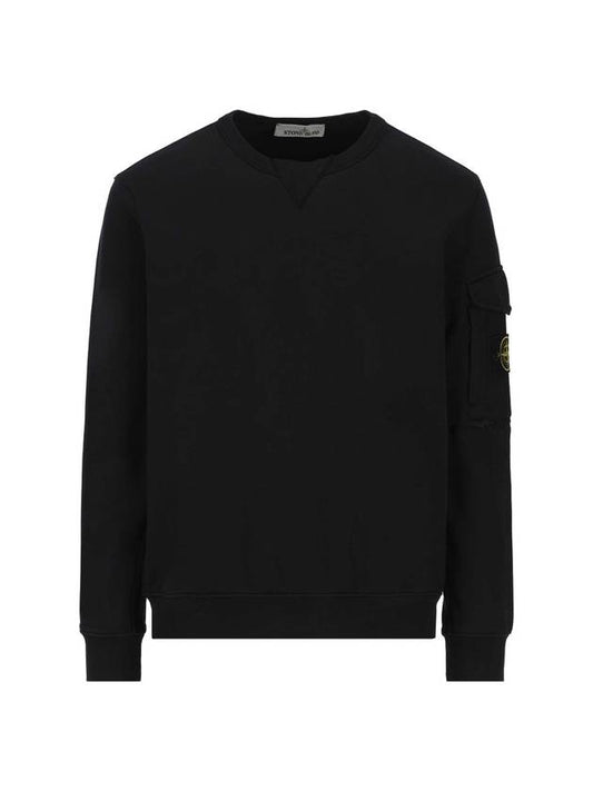 Men's Waffen Patch Zipper Pocket Compass Sweatshirt Black - STONE ISLAND - BALAAN.