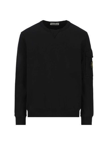 Waffen Patch Zipper Pocket Sweatshirt Black - STONE ISLAND - BALAAN 1