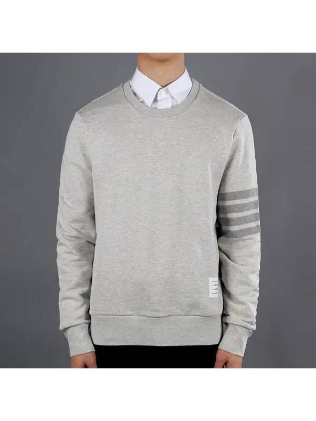 Classic Loopback Terry Tonal 4-Bar Relaxed Fit Crewneck Sweatshirt Pale Grey - THOM BROWNE - BALAAN 2