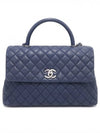 Women s Chanel A92992 Blue Grained Calfskin Caviar Silver Flap Coco Handle Large 2WAY 22nd gt bag Gangbuk used luxury goods - CHANEL - BALAAN 1