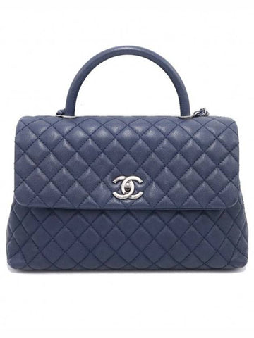 Women s Chanel A92992 Blue Grained Calfskin Caviar Silver Flap Coco Handle Large 2WAY 22nd gt bag Gangbuk used luxury goods - CHANEL - BALAAN 1