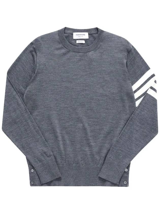 4 Bar Armband Classic Merino Wool Knit Top Medium Grey - THOM BROWNE - BALAAN 2