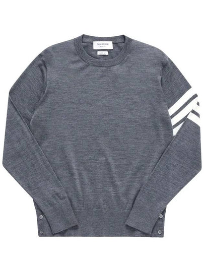 4 Bar Armband Classic Merino Wool Knit Top Medium Grey - THOM BROWNE - BALAAN 2