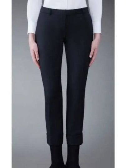 Twill Low Rise Cigarette Straight Pants Black - THOM BROWNE - BALAAN 2