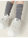 Logo Shearling Low Top Sneakers White - MIU MIU - BALAAN 6