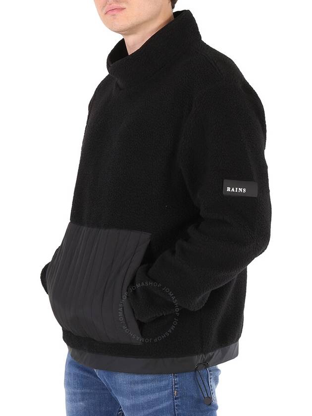 Rains Men's Black High Neck Fleece Sweater, Size Small/ Medium - RAINS - BALAAN 3