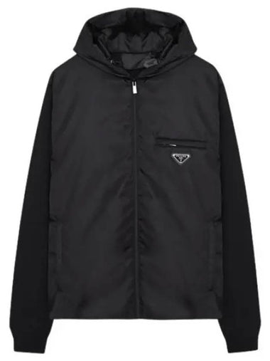 Re nylon gabardine hoodie - PRADA - BALAAN 1