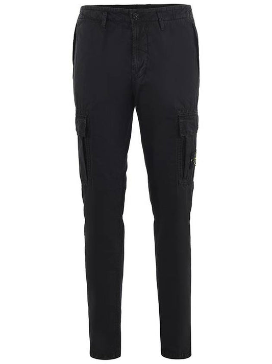 Men's Wappen Patch Slim Cargo Straight Pants Black - STONE ISLAND - BALAAN 2