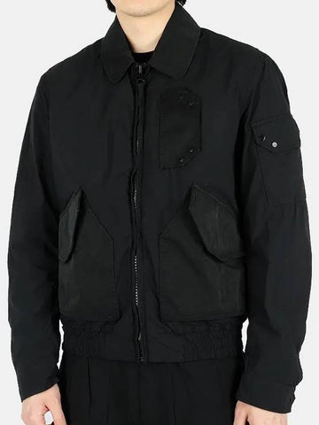 Men's Multi-Pocket Bomber Zip-up Jacket Black - TEN C - BALAAN 1